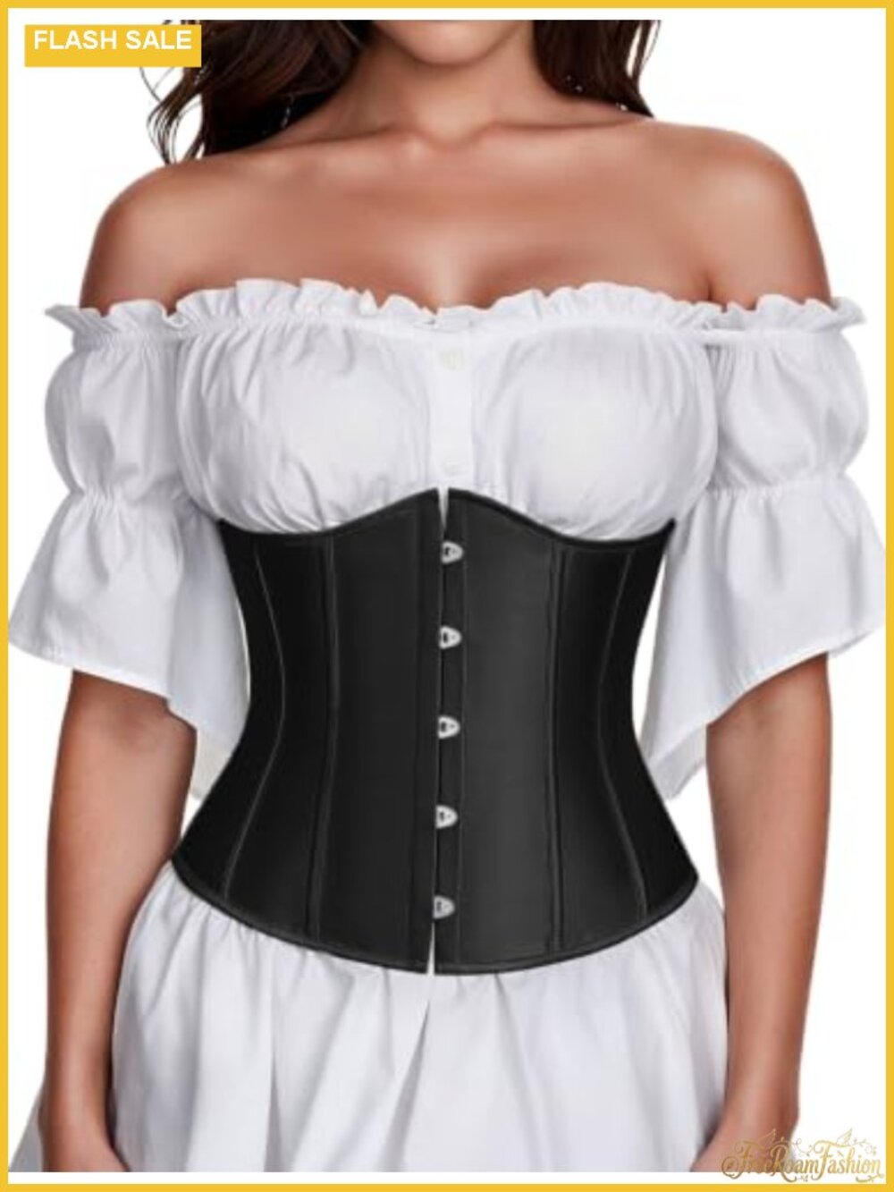 Underbust Corset Top Fishbone Support Lace Up Renaissance Costume